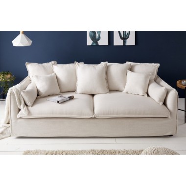 Invicta Sofa HEAVEN 3 osobowa lniana naturalna 215cm / 22689