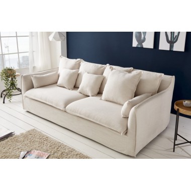 Invicta Sofa HEAVEN 3 osobowa lniana naturalna 215cm / 22689