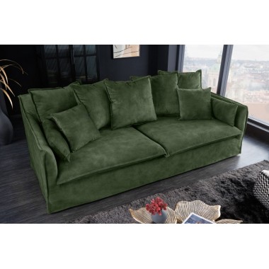 Invicta Sofa Heaven 3 osobowa ciemnozielony aksamit 215cm / 40833