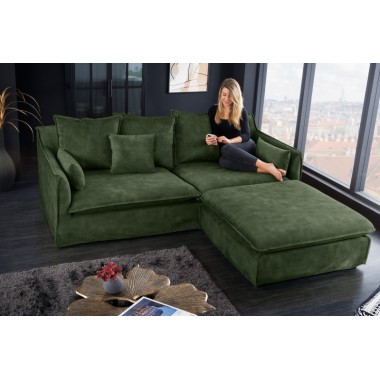 Invicta Sofa Heaven 3 osobowa ciemnozielony aksamit 215cm / 40833