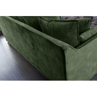 Invicta Sofa Heaven 3 osobowa ciemnozielony aksamit 215cm / 40833