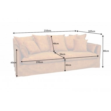 Invicta Sofa Heaven 3 osobowa musztardowy aksamit 215cm / 40831