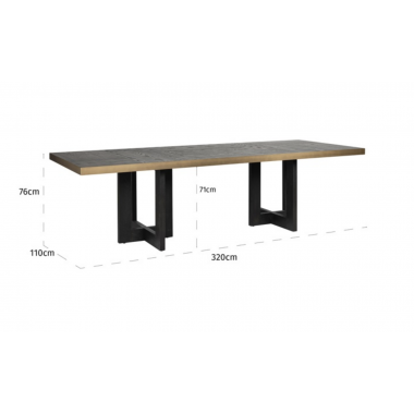 Stół do jadalni CAMBON fornir dębowy dark coffee 320cm / 7810