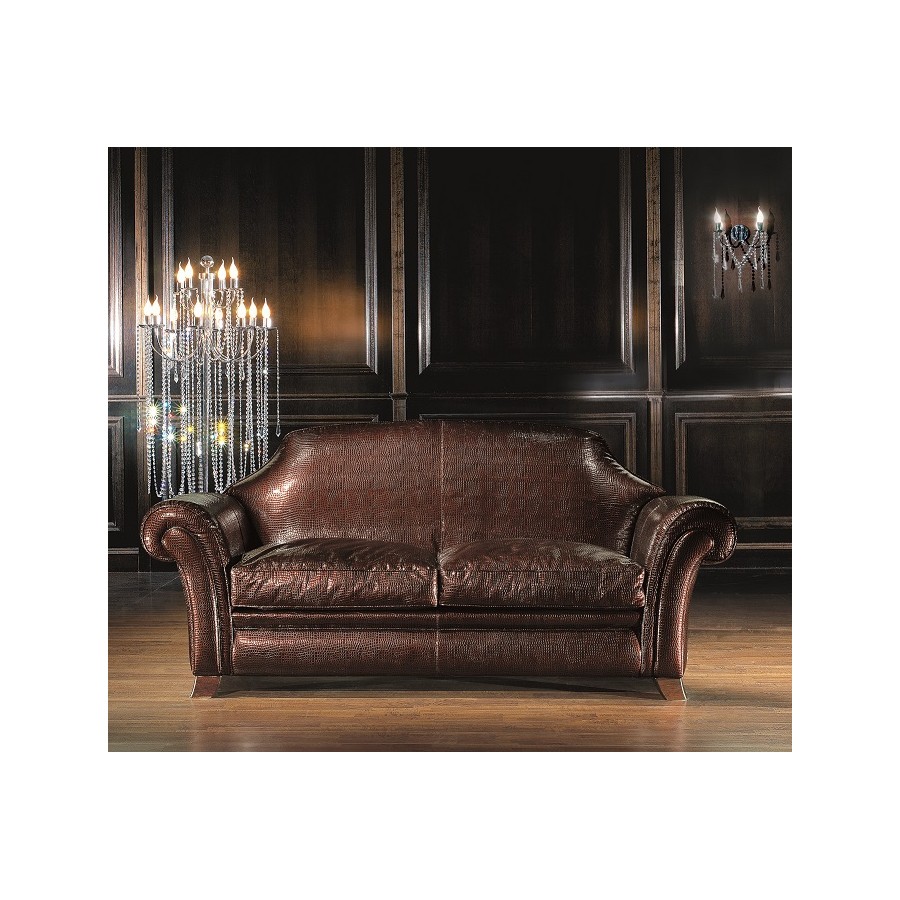 Włoska Sofa skórzana rozkładana GISELLE LEATHER dwu osobowa / EP