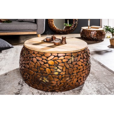 Stolik kawowy STONE MOSAIC zestaw 2 miedzi / 38750