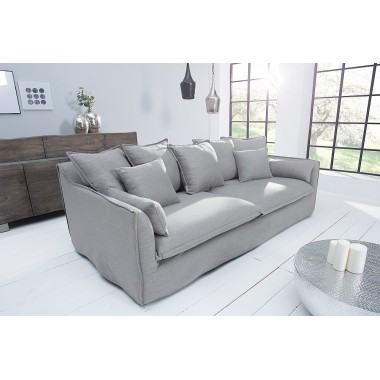 Sofa HEAVEN 3 osobowa lniana szara / 38936