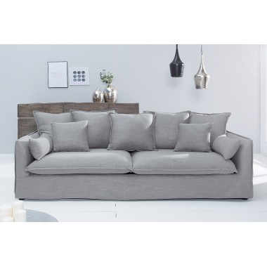 Sofa HEAVEN 3 osobowa lniana szara / 38936