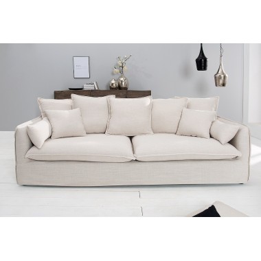 Sofa HEAVEN 3 osobowa lniana naturalna / 22689