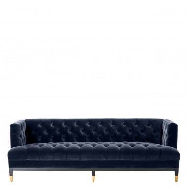 Sofa CASTELLE savona midnight blue velvet / pikowana