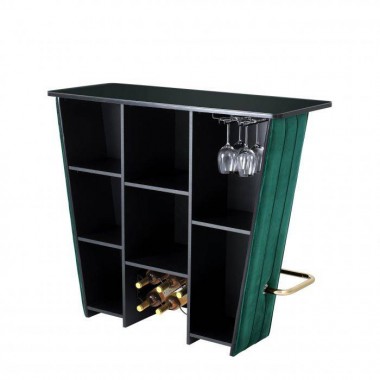 Barek Bolton Green velvet / black glass / Champagne gold finish / 111535