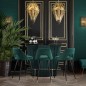 Barek Bolton Green velvet / black glass / Champagne gold finish / 111535