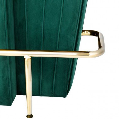 Barek Bolton Green velvet / black glass / Champagne gold finish / 111535